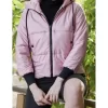 Розовая куртка-пуховик с капюшоном 4