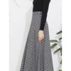 Houndstooth Pattern Long Skirt 2