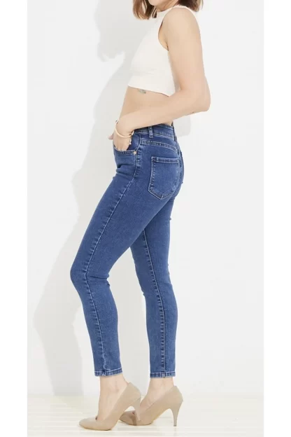 Blue Slim Fit Women's Trousers 5