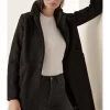 Куртка с воротником черное пальто 3