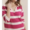 Striped fuchsia sweater women 4