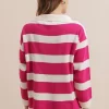 Polo Neck Striped Sweater - Fuchsia 6