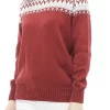 Half Turtleneck Claret Red Patterned Sweater 3