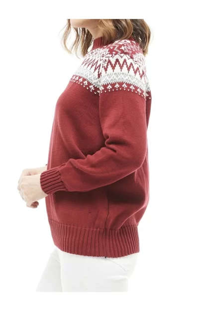 Бордовый свитер с полуводолазкой женский 5